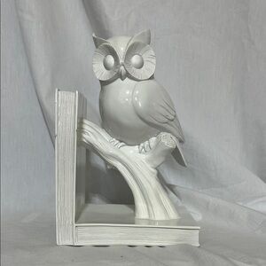 Elegant White Owl Bookend